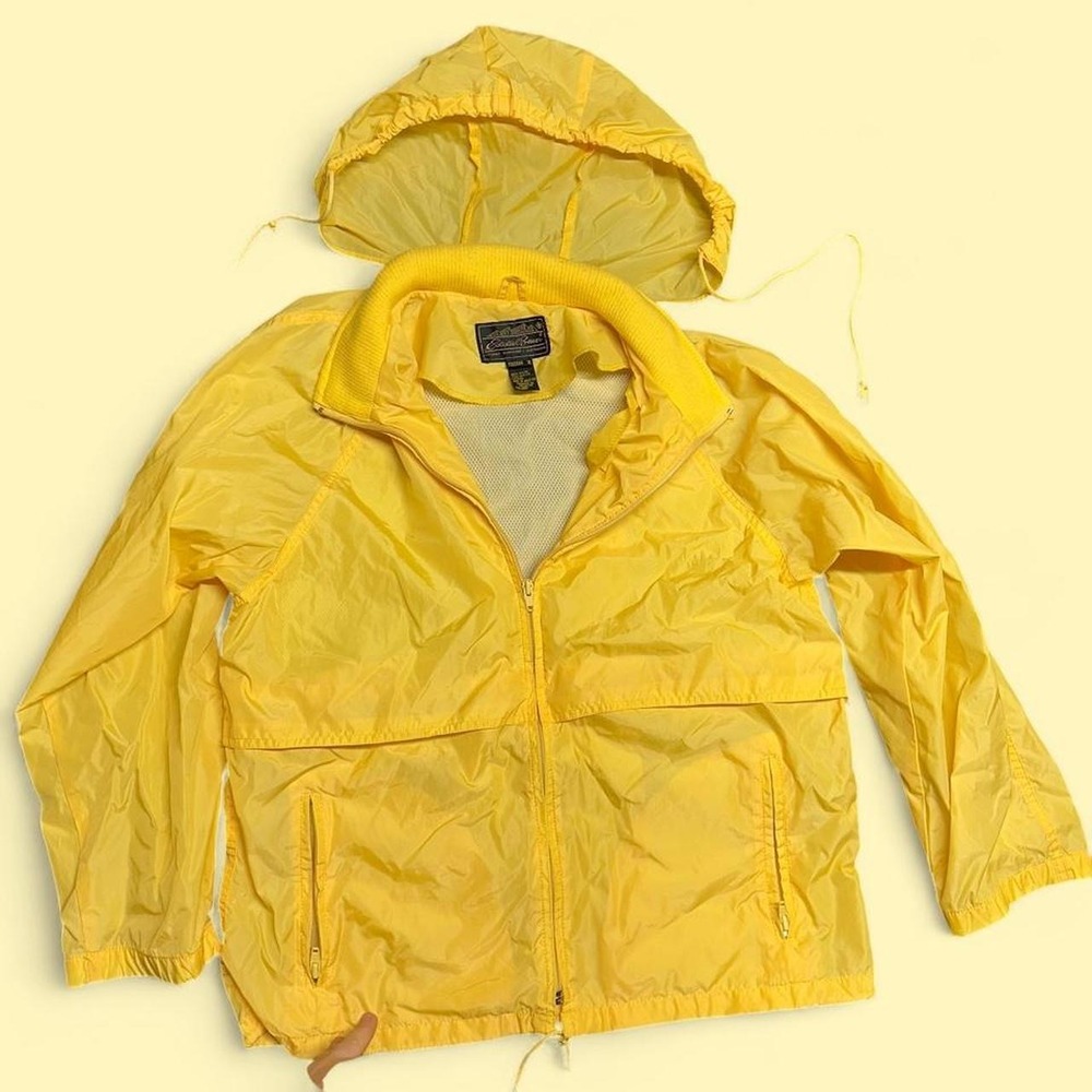 Vintage Eddie Bauer windbreaker rain jacket hood M granola outdoors hiking 90s